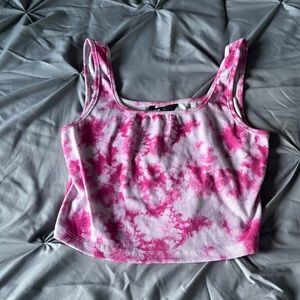 size medium pink and white tie - dye tank top from SHEIN.